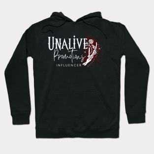 Unalive Promotions Influencer NEW White Logo Hoodie